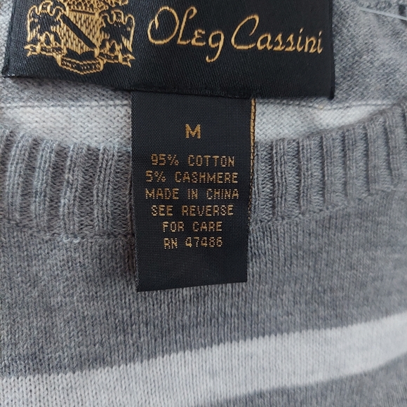 OLEG Cassini - Mens Cashmere/Cotton Blend Sweater - Picture 8 of 8